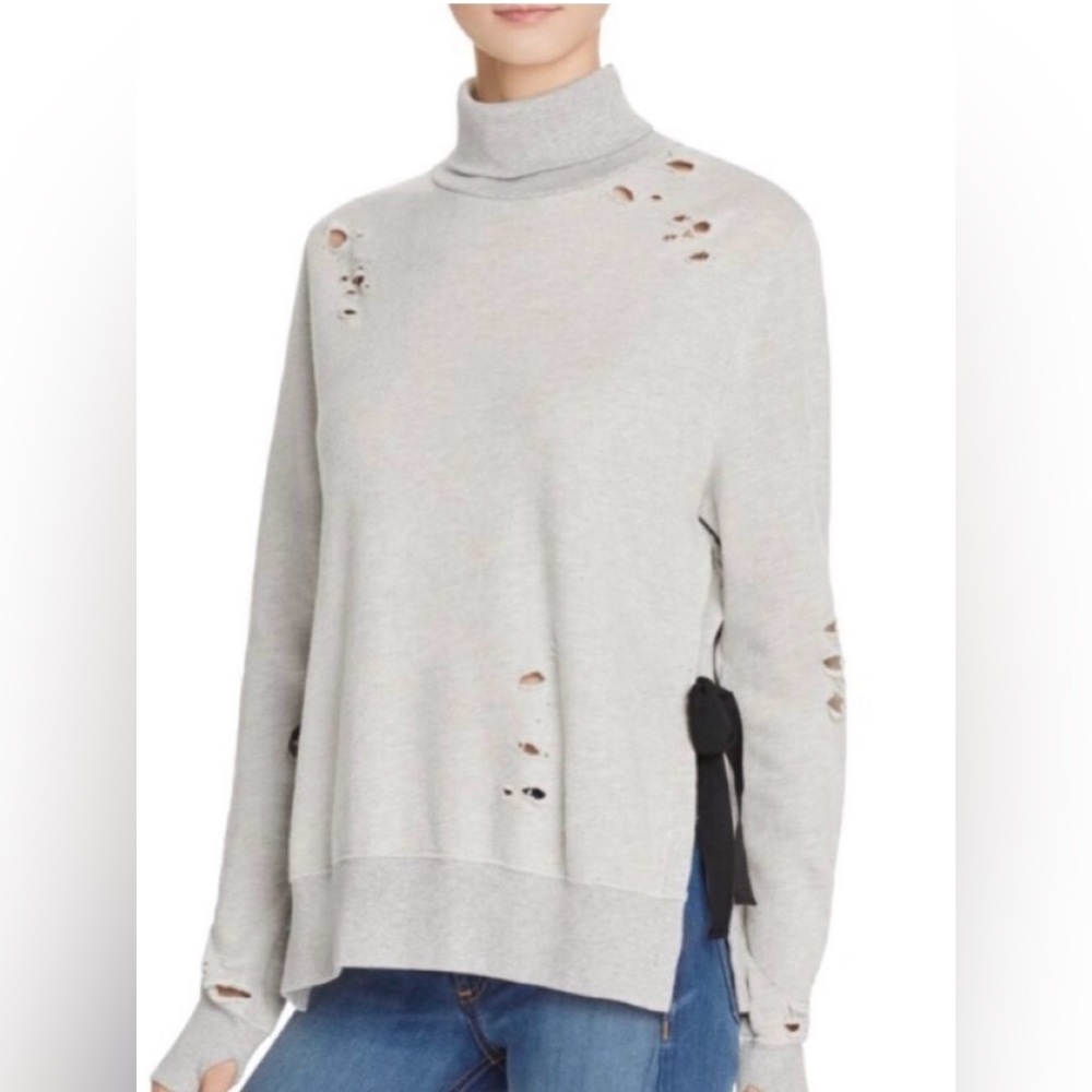 Pam & Gela distressed sweatshirt with side ties